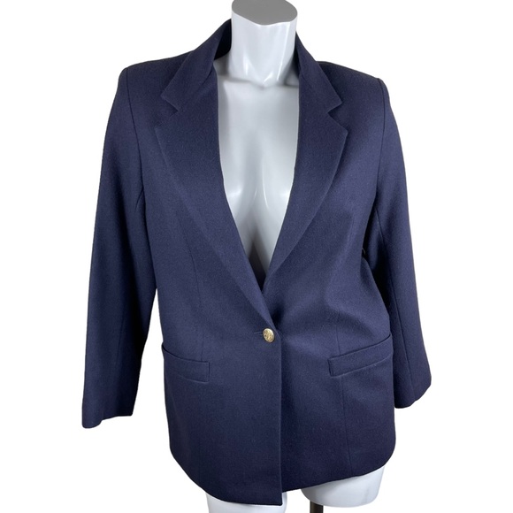 Dumas Petite Vintage Purple 100% Wool One Button Fully Lined Blazer in Size 8 - Picture 1 of 13